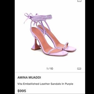 Amina Mauddi Vita Embellished Leather Sandals